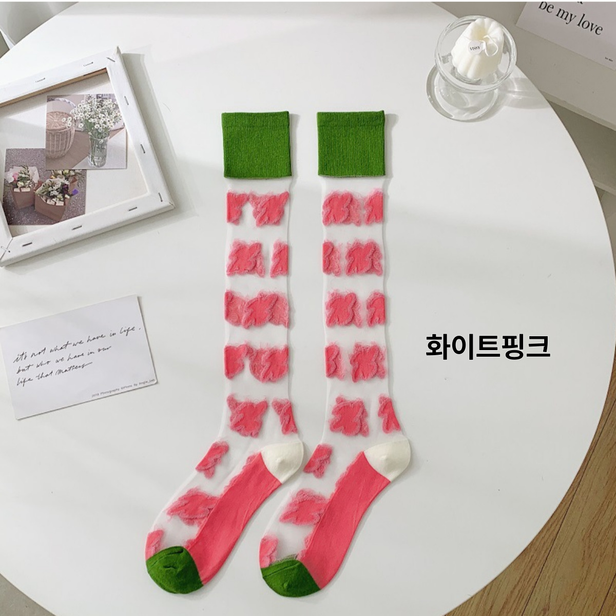 폼오라 여성용 포인트 패션 여성 장목 양말 3켤레 세트 - 상세 이미지 5