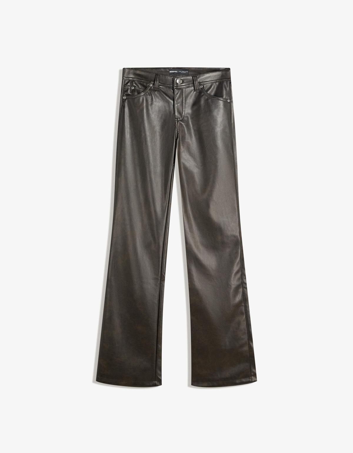 버쉬카 페이크 레더 부츠컷 팬츠 5132/710 BROWN - 상품 이미지