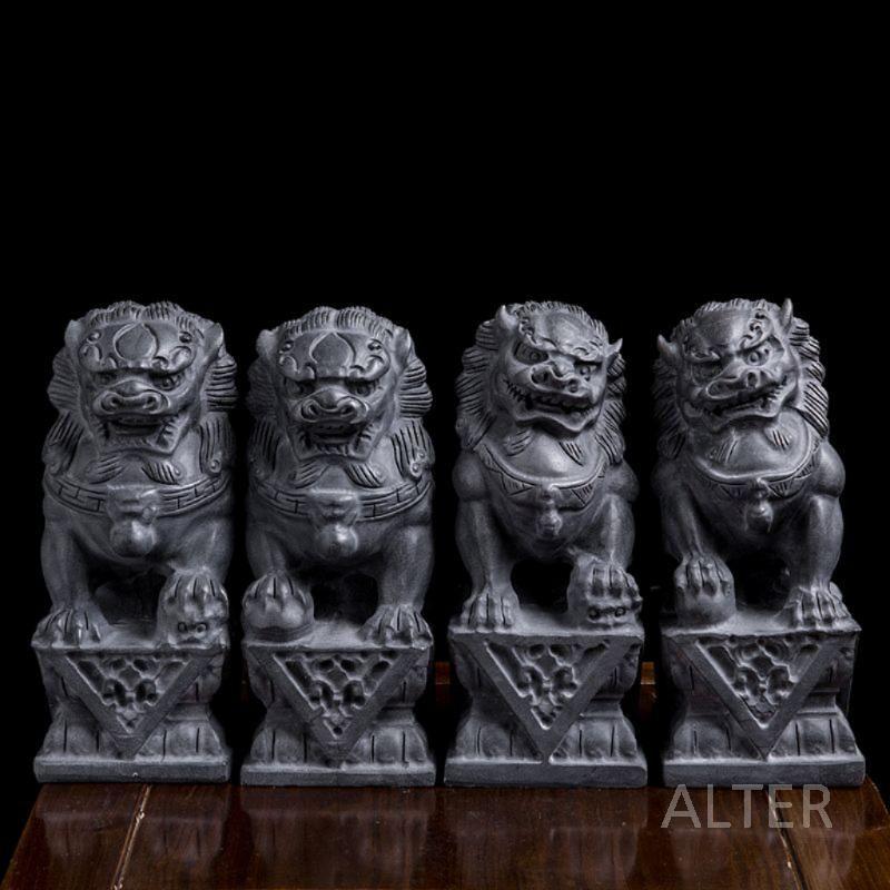 해태상 돌조각 해치 미니 석상 사자 조각상 대형 수호신 정면 머리 60x30x25cm 한 쌍 - 상세 이미지 4