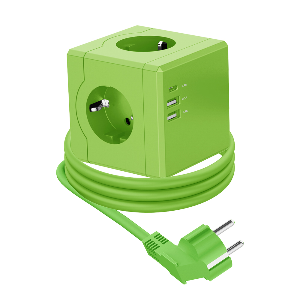 MPG Art02 큐브 고용량멀티탭 USB C타입충전기 케이블형 1.8m 멀티콘센트