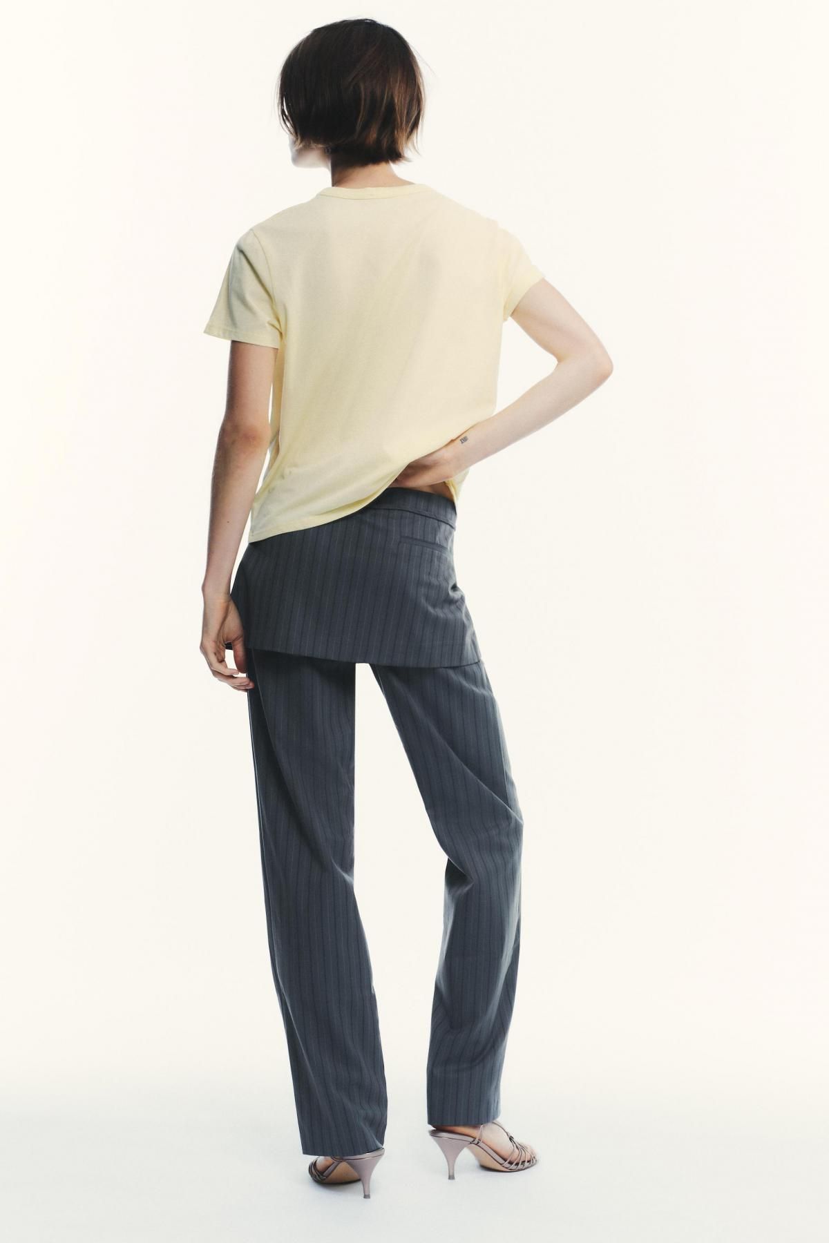 자라 핀스트라이프 레이어드 스커트 팬츠 3152/509 BLUE / GREY - 상세 이미지 5
