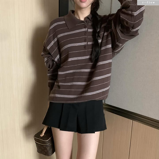 언디 단가라 루즈핏 럭비 니트 6col 가을 봄 카라넥 빈티지 데일리 제이플로우 이미지 8