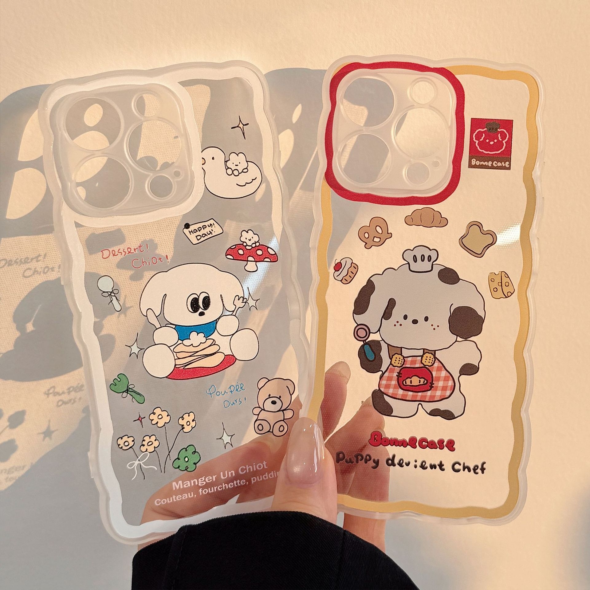 귀여운 식사러버 강아지·레드 앞치마 셰프 강아지 아이폰 케이스 - 상세 이미지 5