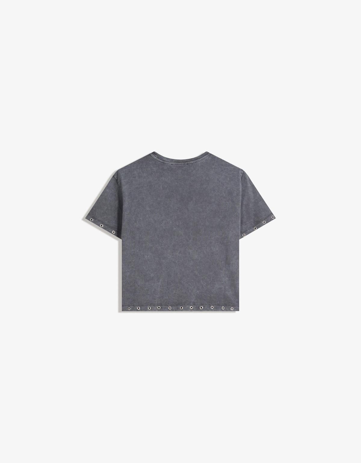 버쉬카 테크니컬 아일렛 크롭 반팔 티셔츠 7623/173 DARK GREY - 상세 이미지 2