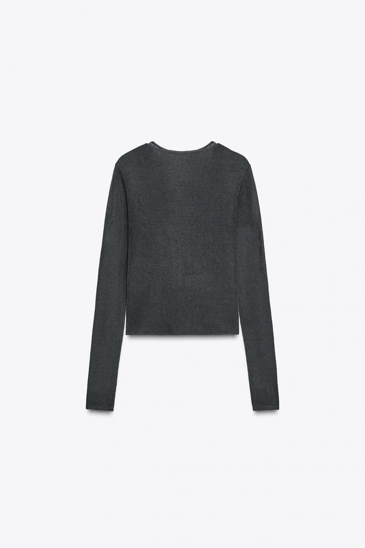 자라 멀티웨이 레이어드 라운드넥 니트 탑 2893/173 NAVY BLUE - 상세 이미지 3