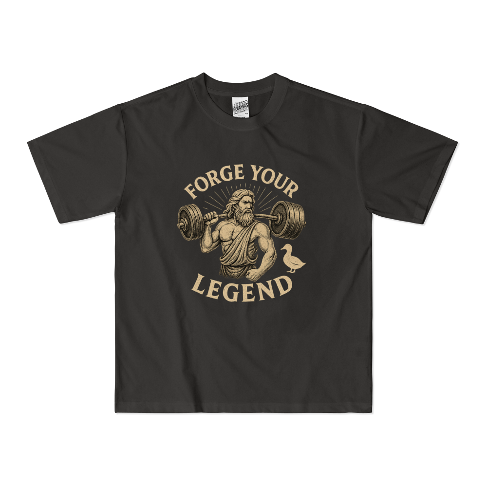 BLUEDUCKS _ 루즈핏 폴리 드라이 소프트터치 반팔 티셔츠 (공용)_Forge Your Legend _ 웨이트 트레이닝 - 상세 이미지 5