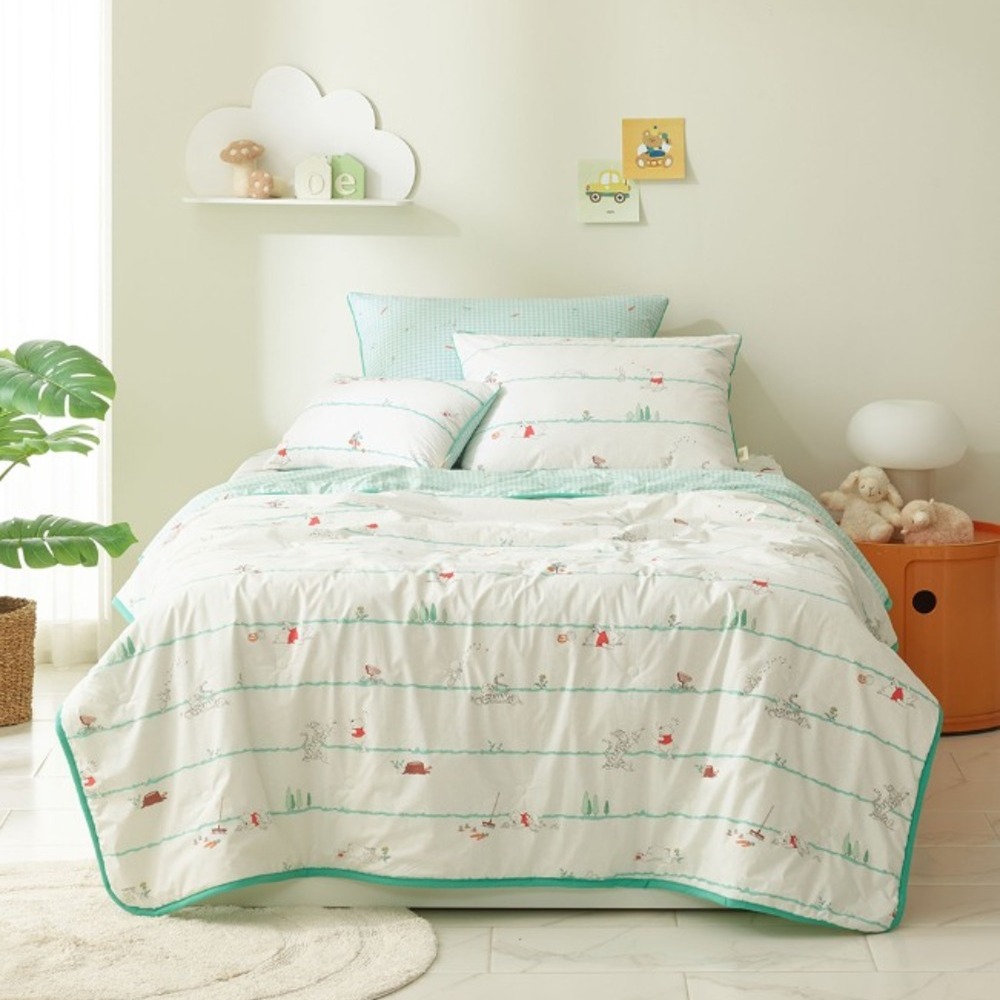 레노마 홈 디즈니 그린푸 양모 차렵이불 귀여운 푸 그림 양모이불