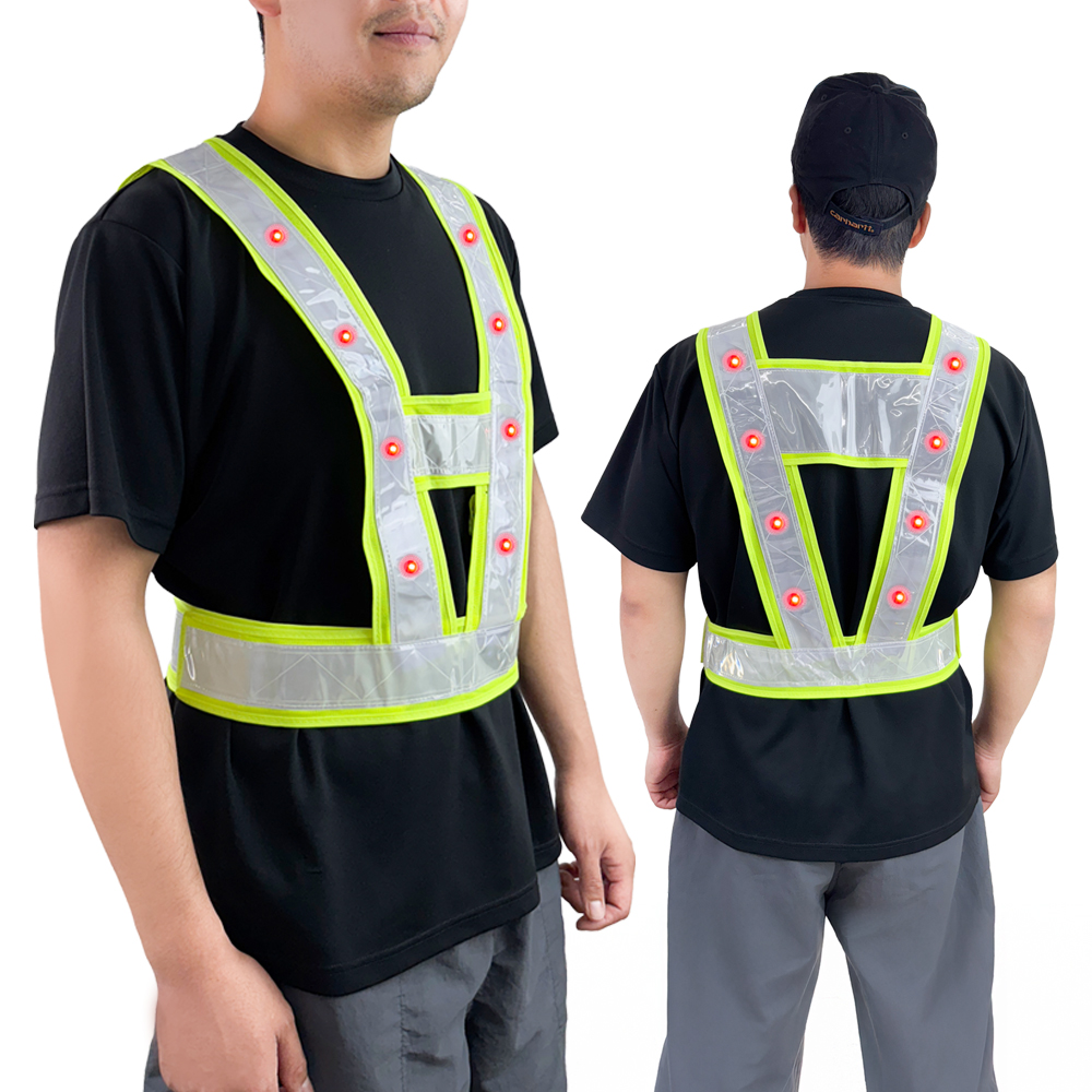 브리사 충전식 LED 안전조끼 형광 엑스반도 도로 야간 작업 SPSV12 이미지 4