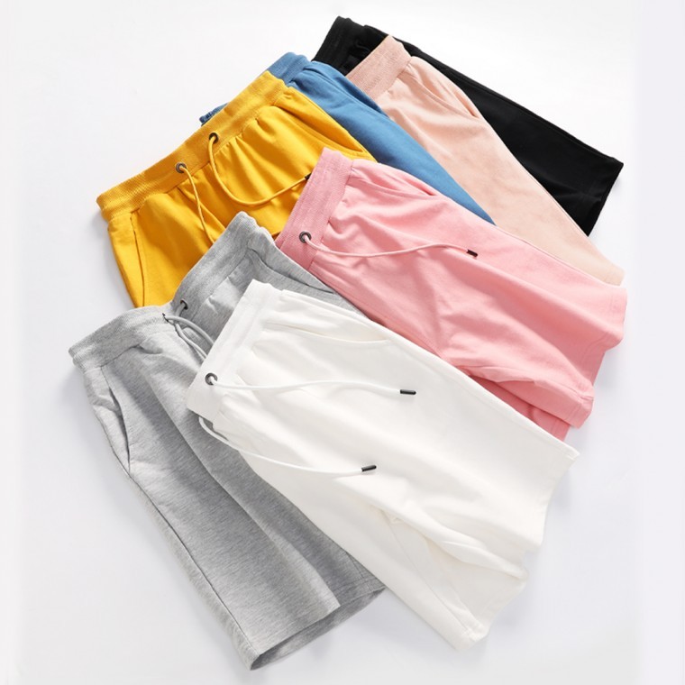 베이직 쇼츠 팬츠 여름 남녀공용 트레이닝 츄리닝 면 5부 반바지 - 상품 이미지