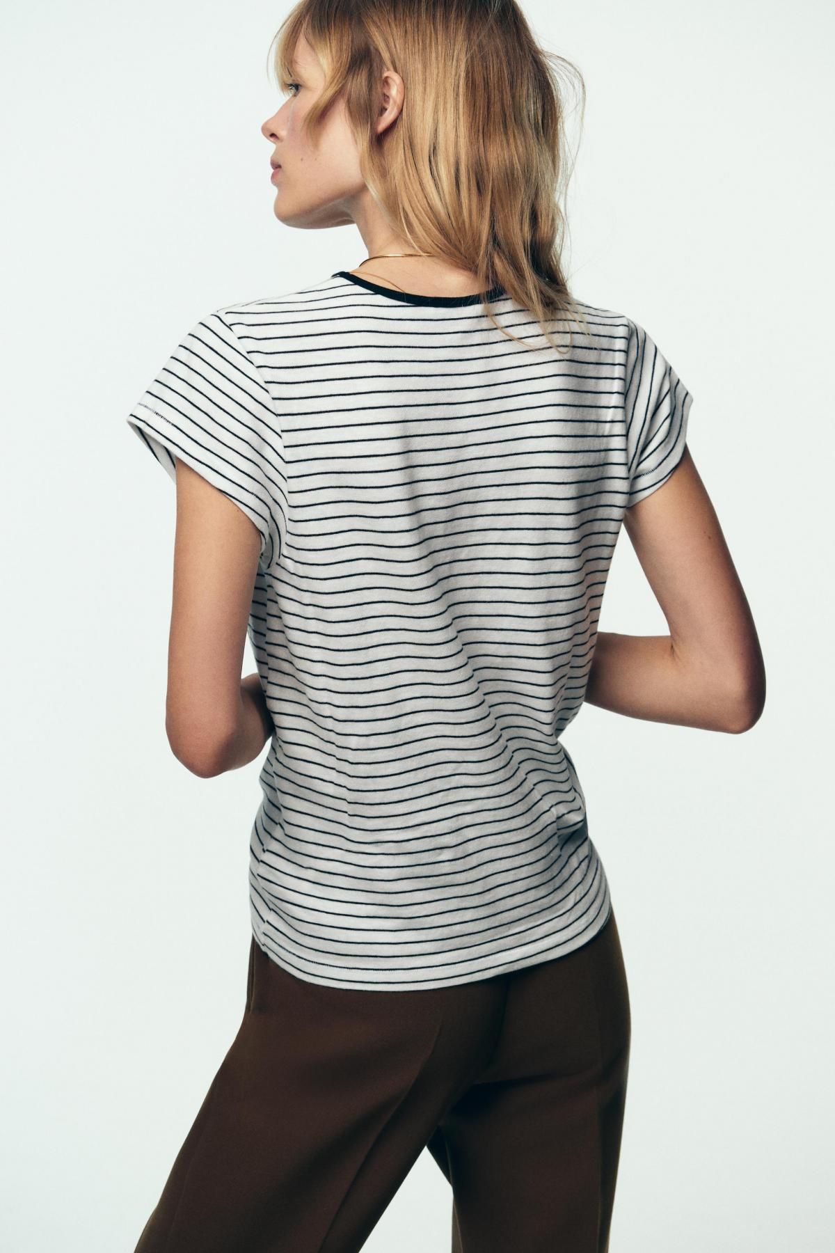 자라 스트라이프 라운드넥 레귤러핏 반팔 티셔츠 4174/647 STRIPED - 상세 이미지 5