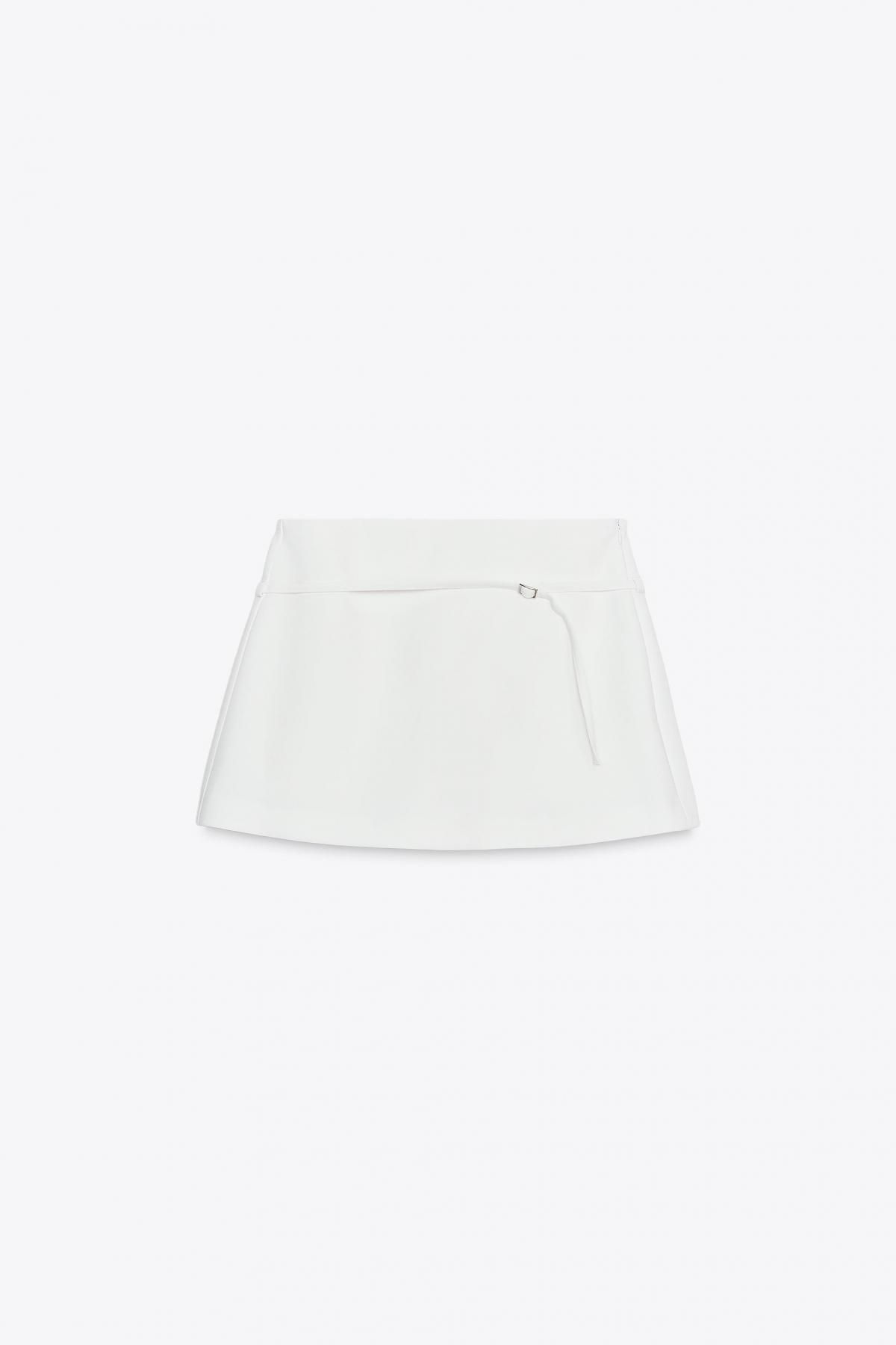 자라 테크니컬 미드웨이스트 벨트 스커트 팬츠 4661/530 WHITE - 메인 이미지