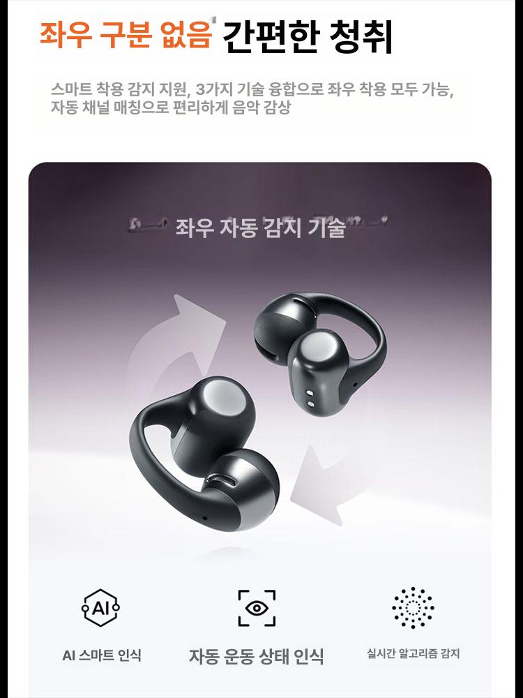 샥즈 오픈닷 원 E310 오픈형 이어클립 블루투스 이어폰 블랙 국행 성간화이트 - 상세 이미지 4