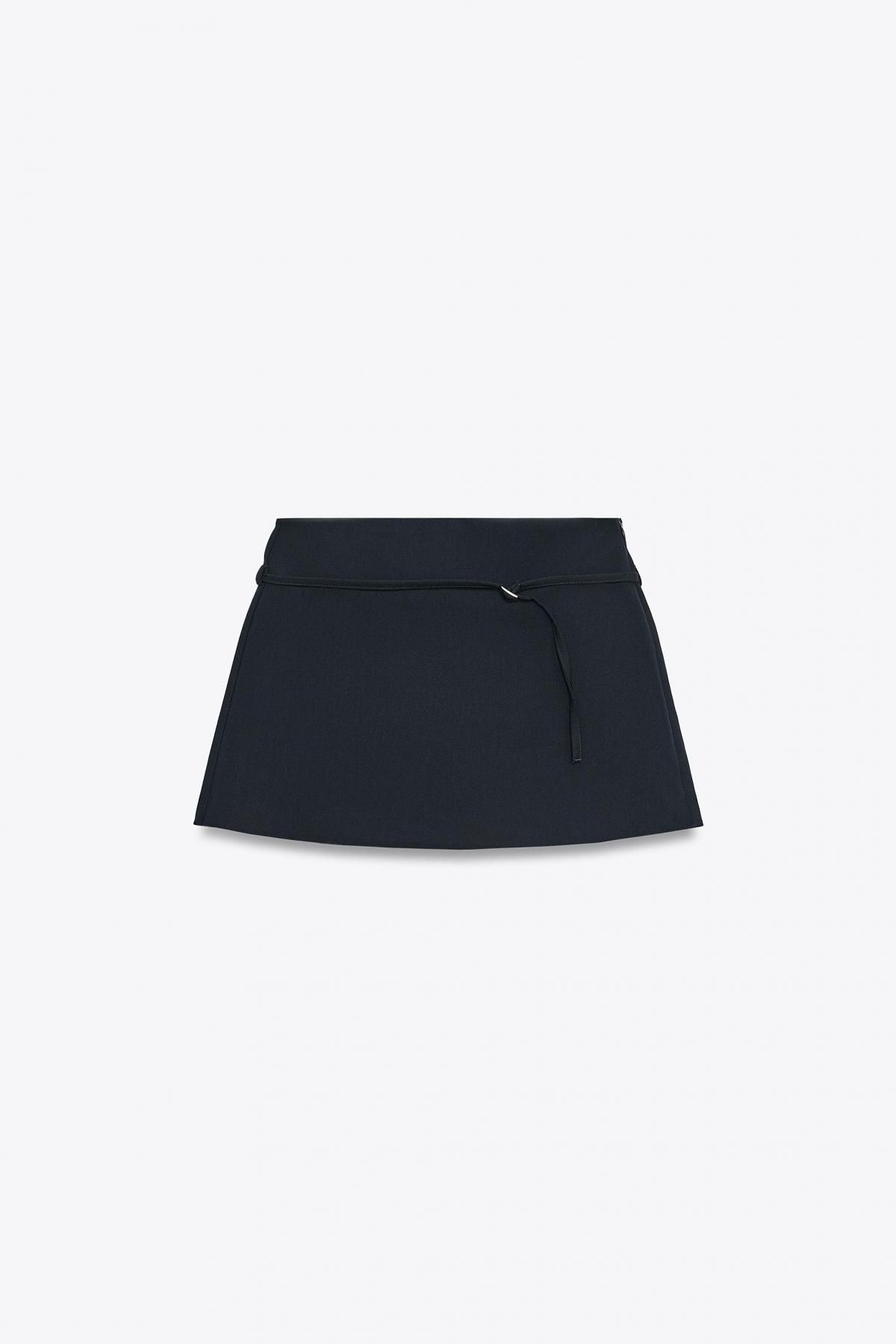 자라 미드웨이스트 벨트 테크니컬 스커트 팬츠 4661/530 NAVY BLUE - 메인 이미지