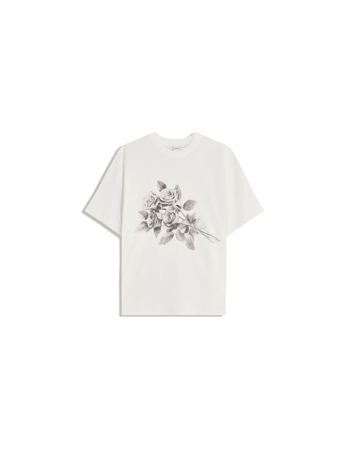 버쉬카 오버핏 프린트 반팔 티셔츠 7604/033 WHITE - 상세 이미지 5