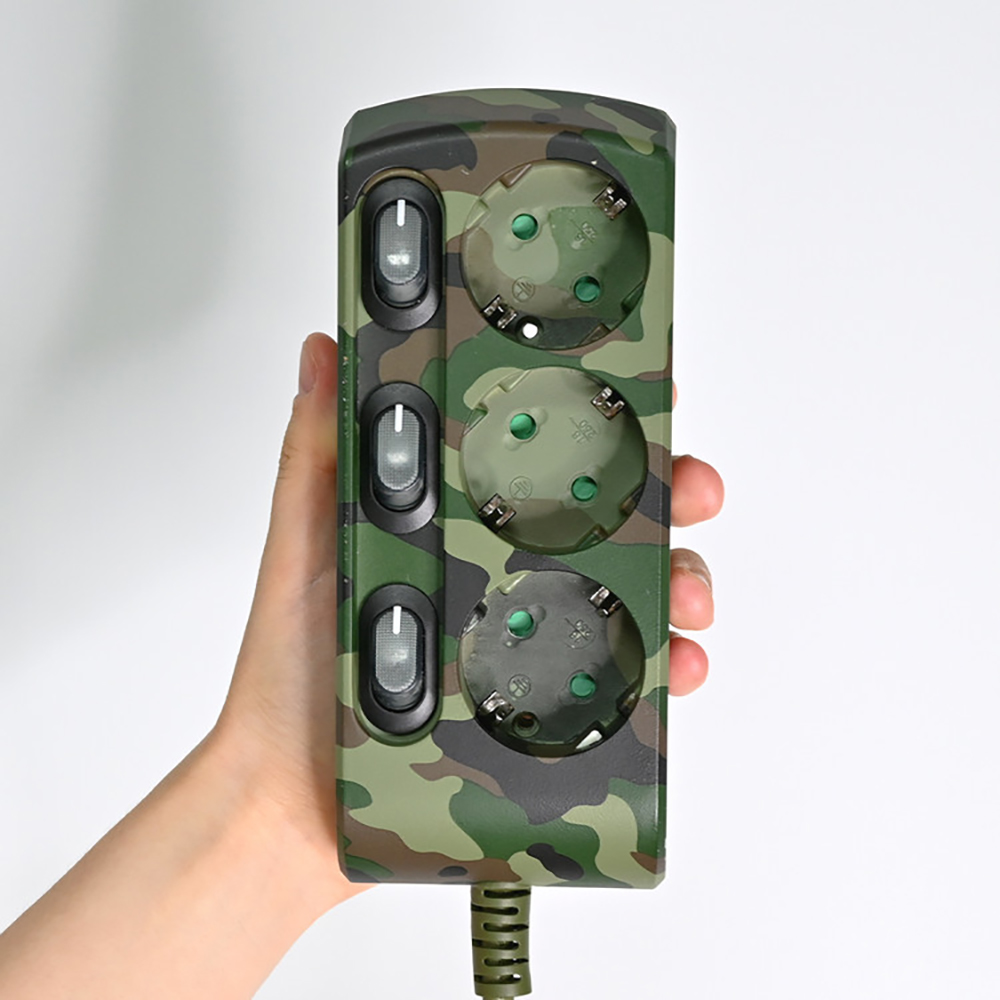 러그박스 납작멀티탭 틈새 캠핑 밀리터리 3구 1.5M 3,500W - 상세 이미지 4
