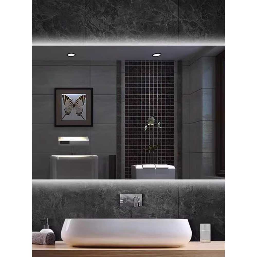 화장실 LED 거울 미러 간접조명 사각 벽걸이 부착식 백색광+실버500x700cm - 상세 이미지 2