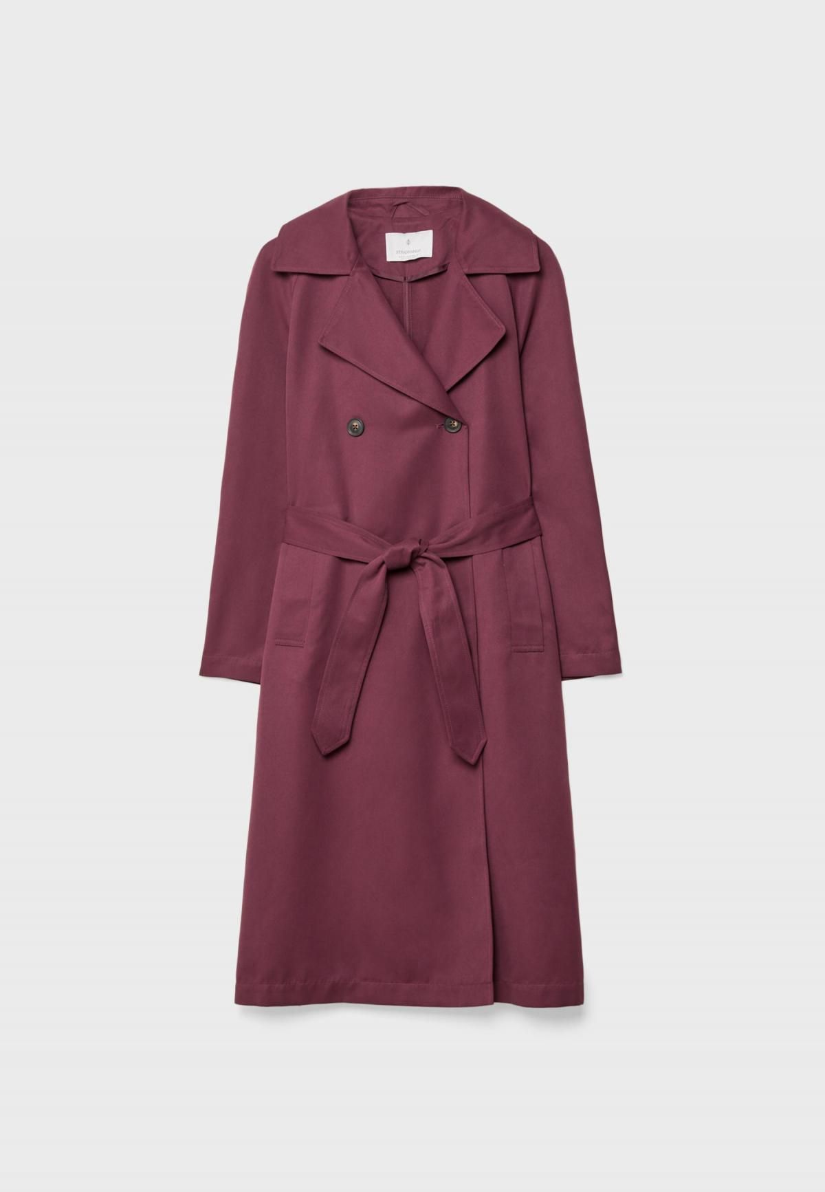 스트라디바리우스 버건디 오버사이즈 롱 트렌치코트 5880/638 BURGUNDY - 메인 이미지