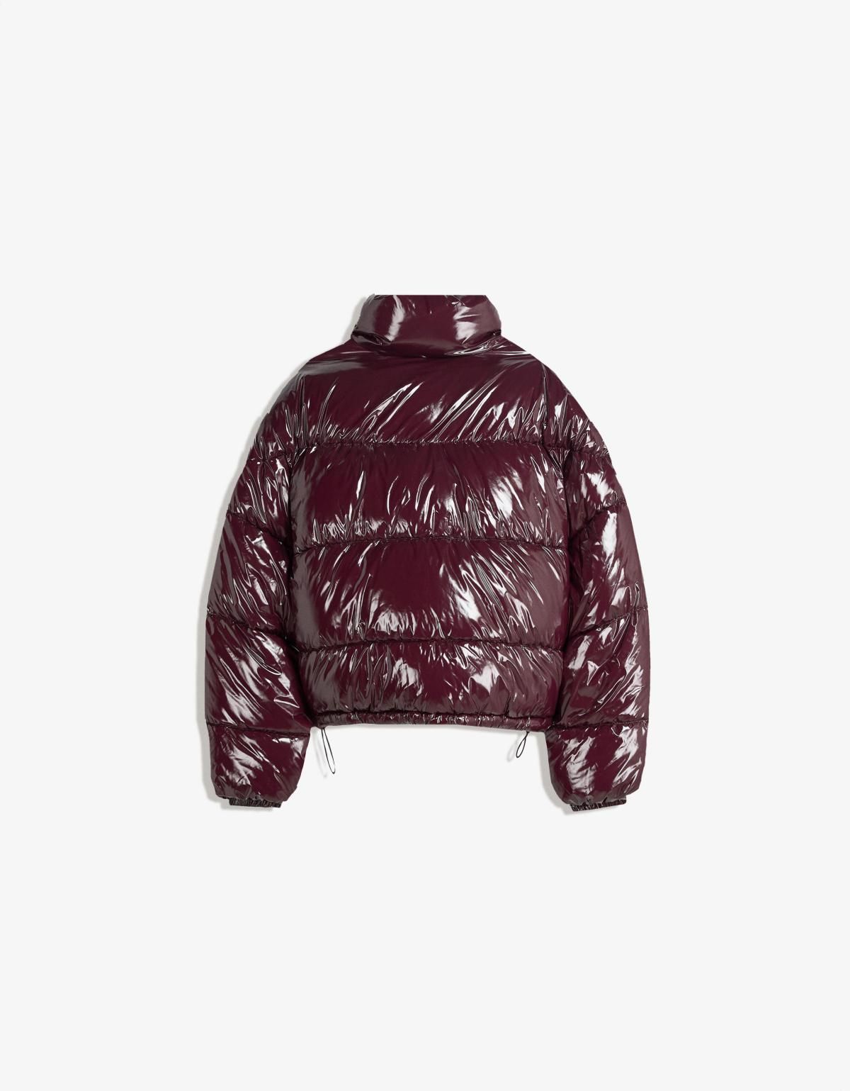 버쉬카 테크니컬 비닐 이펙트 숏패딩 6614/228 BURGUNDY - 상세 이미지 2