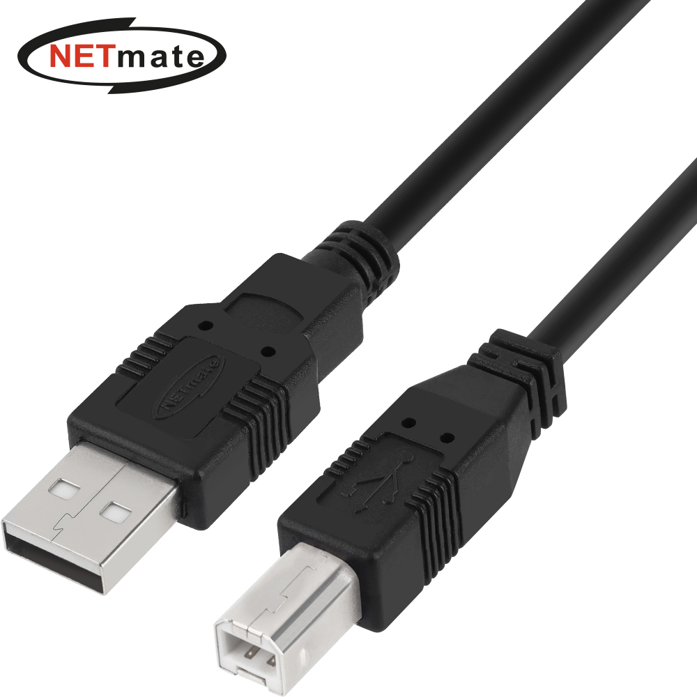 강원전자 넷메이트 USB2.0 A-B 케이블 1m (블랙) NMC-UB210BK