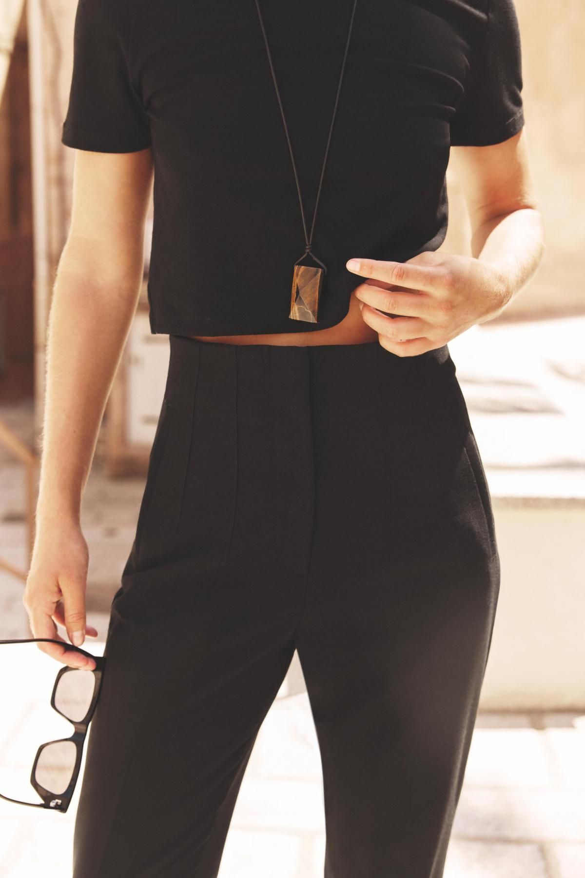 자라 하이웨이스트 테크니컬 팬츠 1478/631 BLACK - 상세 이미지 5