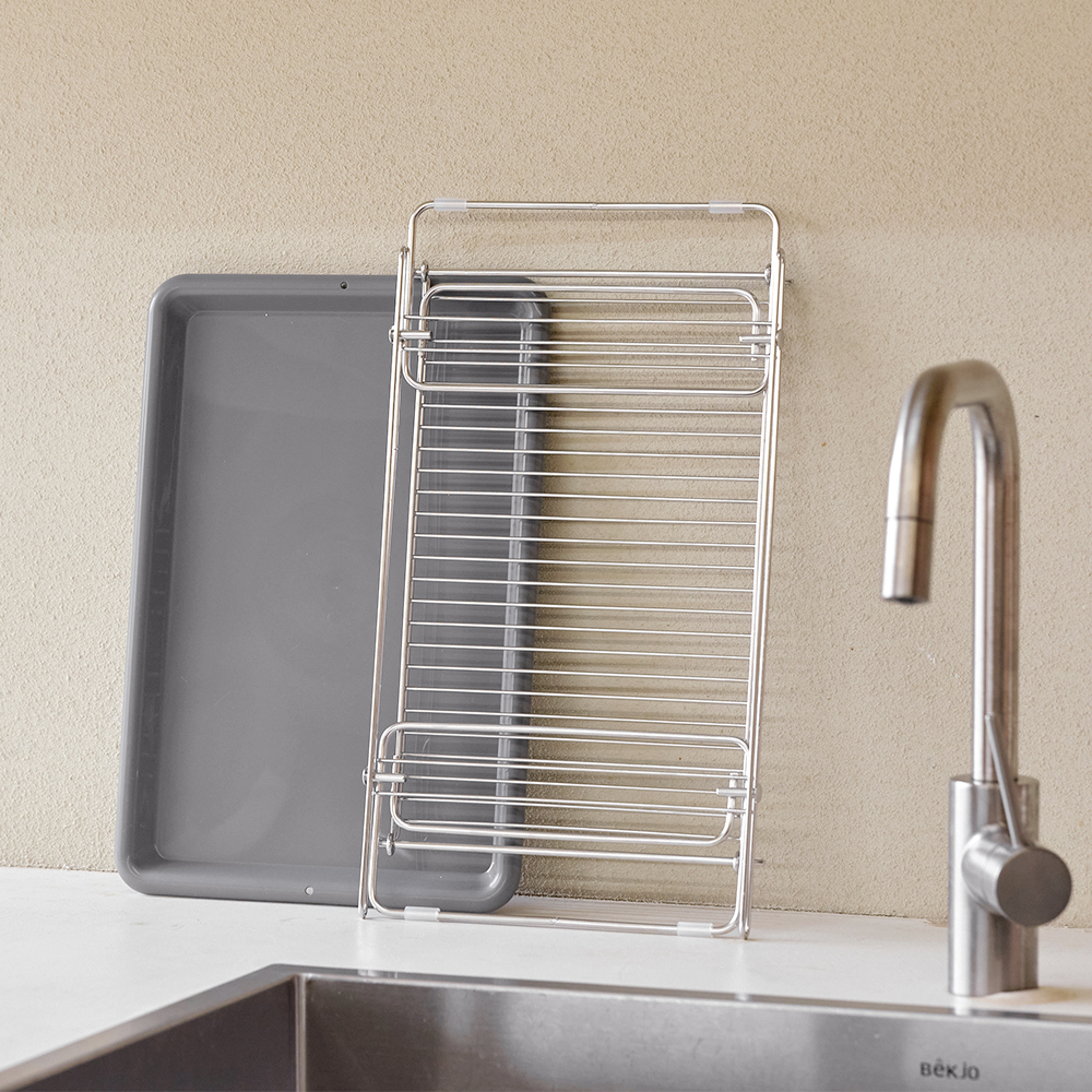 무디타 304 스텐 접이식 폴딩 스탠드업 식기건조대 (물받이 포함)