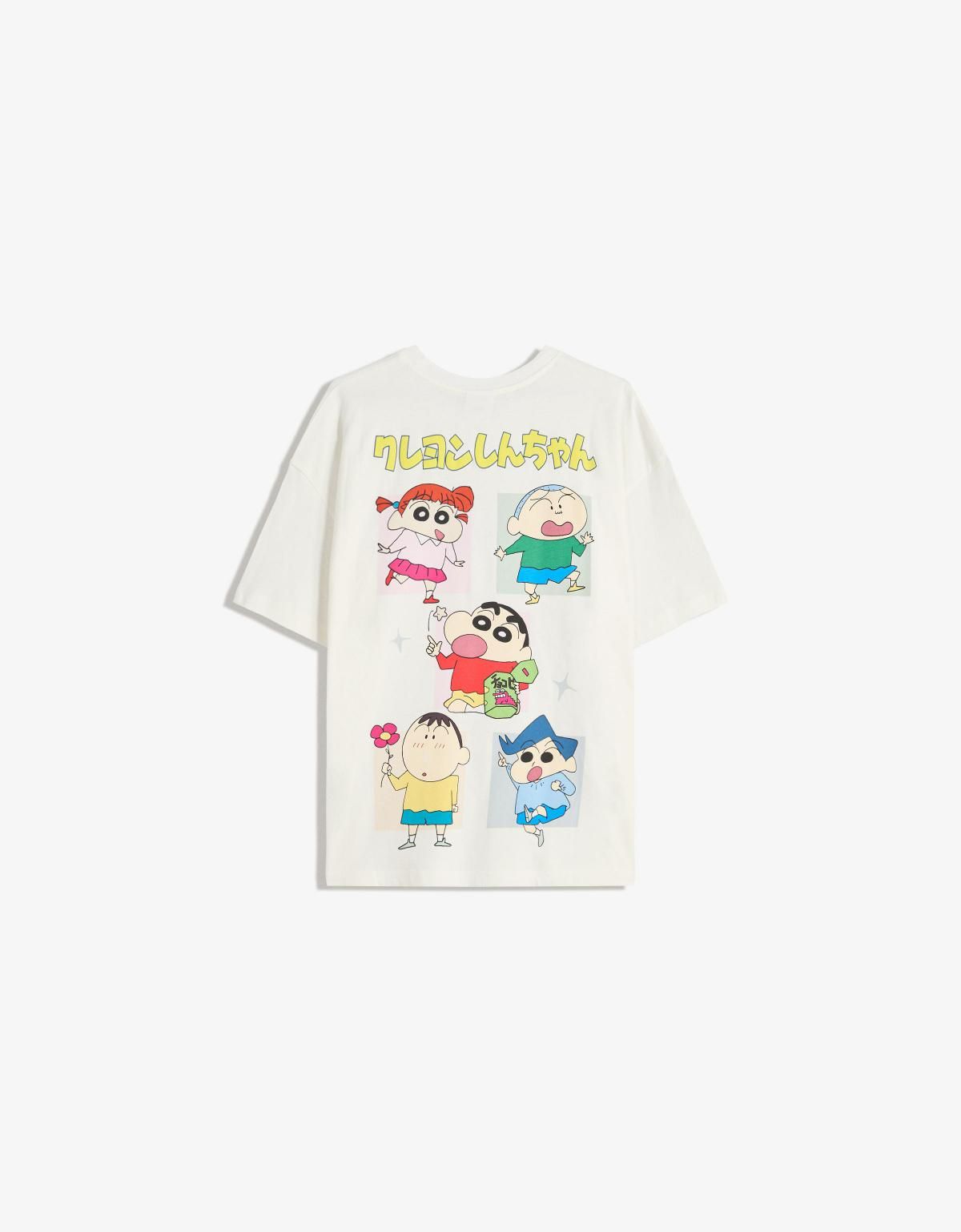 버쉬카 오버사이즈 신짱 그래픽 반팔 티셔츠 7612/071 OFF WHITE - 상품 이미지
