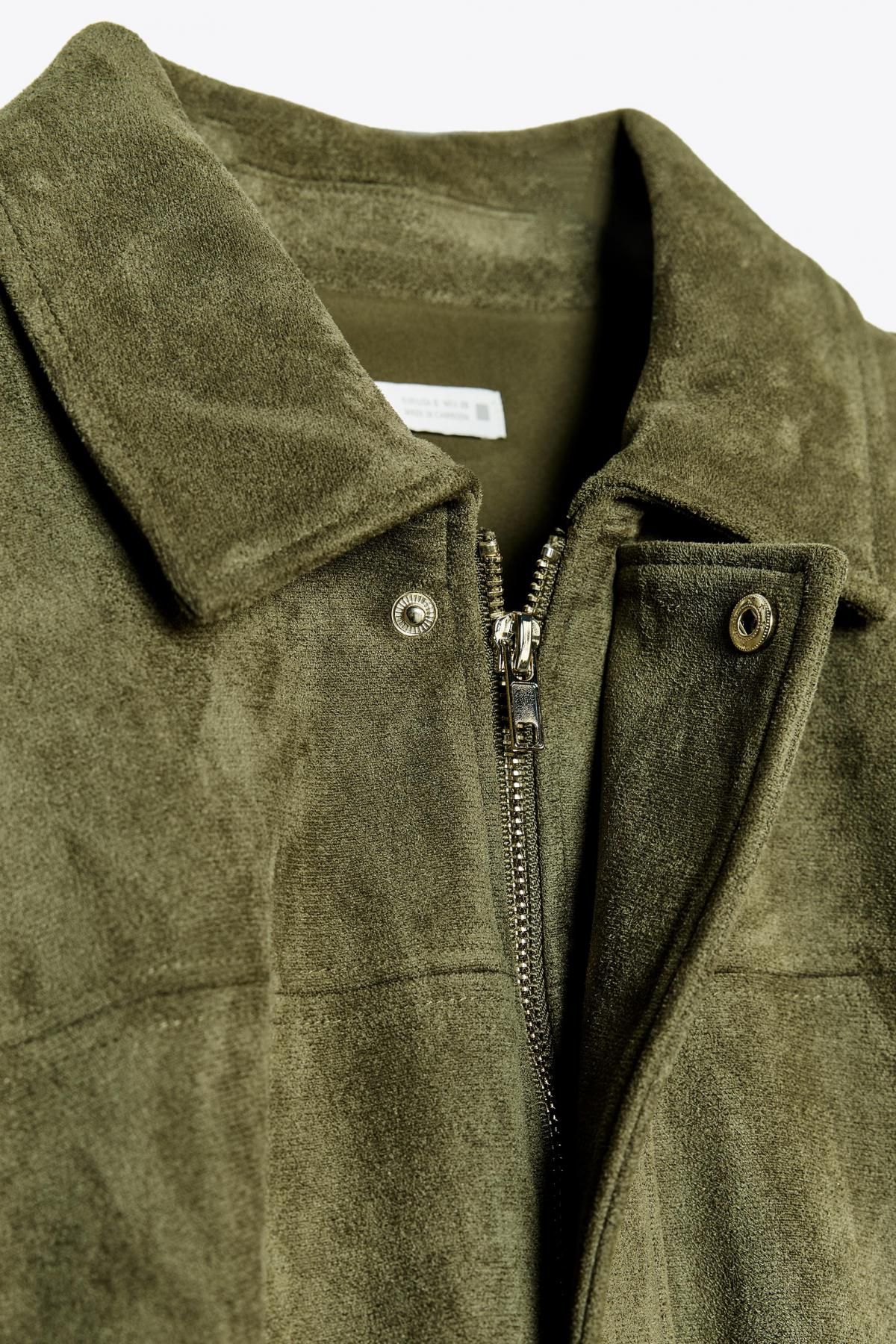 자라 스웨이드 이펙트 오버핏 볼륨 봄버 재킷 4344/655 MID KHAKI - 상세 이미지 5