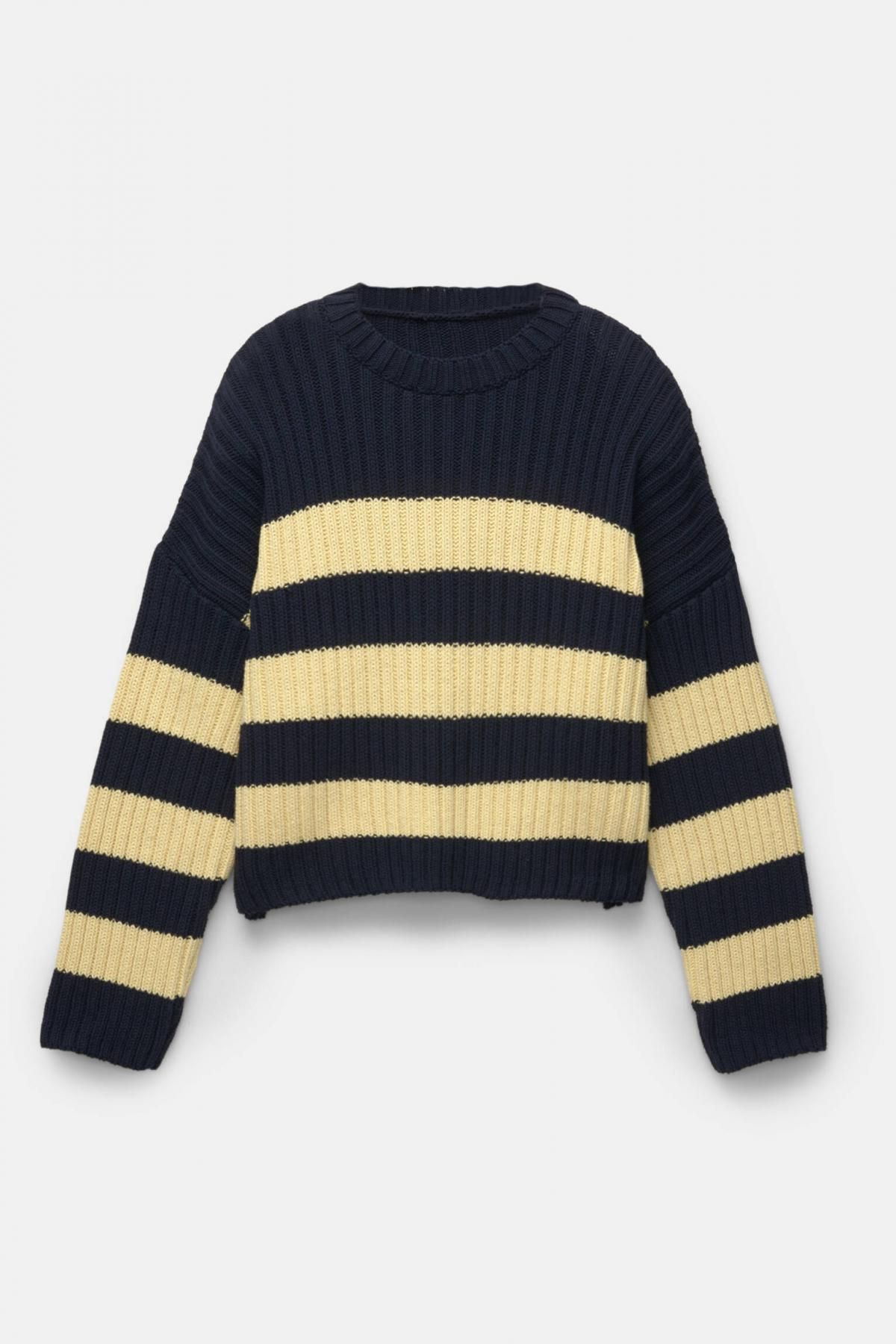 풀앤베어 스트라이프 라운드넥 니트 스웨터 7550/364 DARK NAVY - 상품 이미지