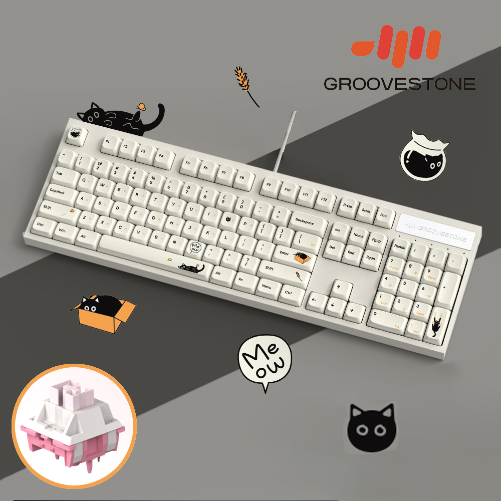 엠스톤 그루브스톤 GV10 키보드 검은고양이, 저소음코랄축, 45g