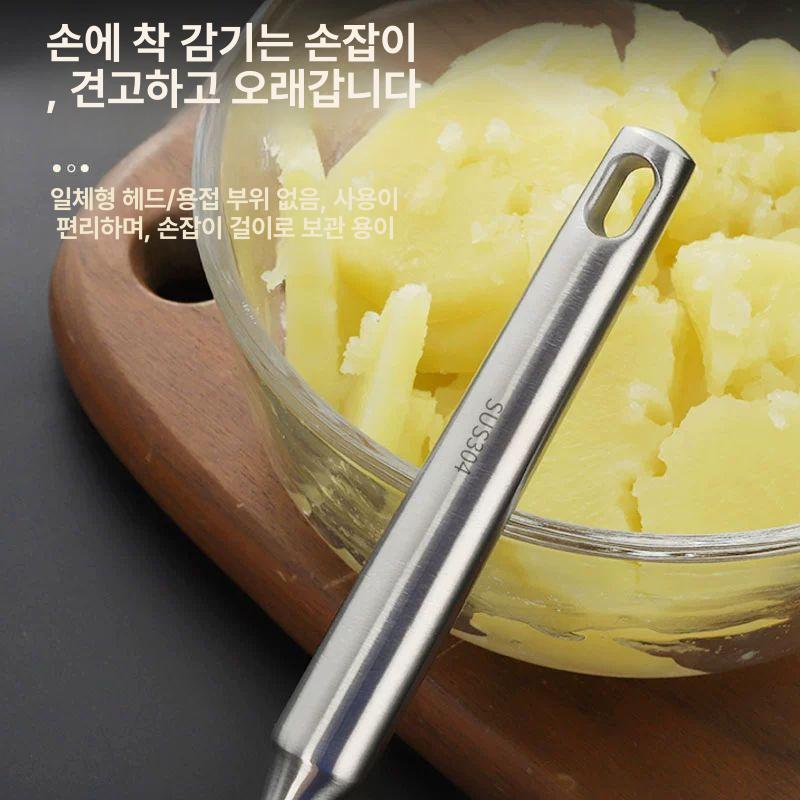 스텐 포테이토 매셔 참치 계란 주방 으깨기 다지기 두꺼운 304스테인리스스틸 감자 압착기 - 상세 이미지 5