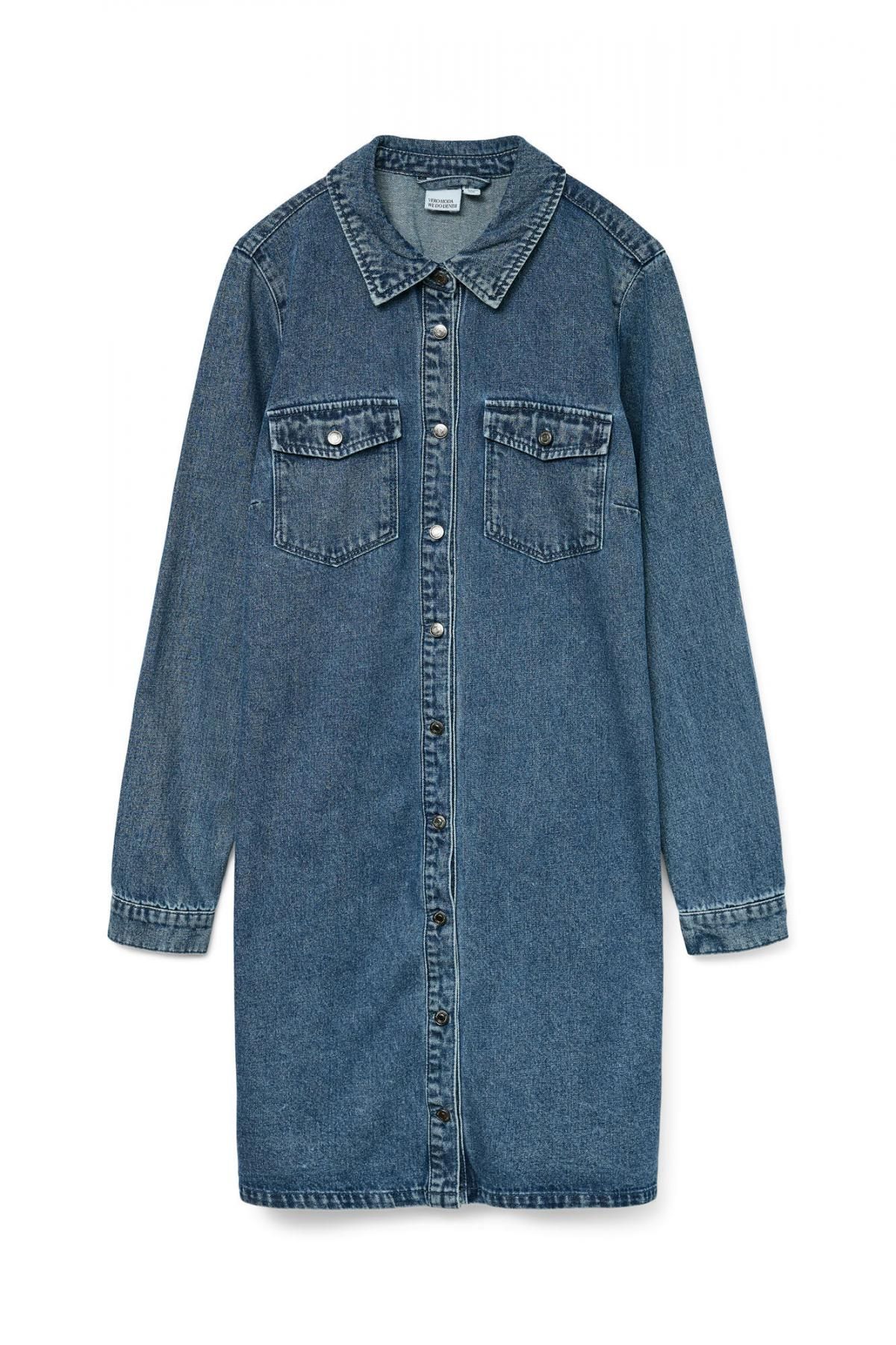 베로모다 반팔 데님 미니 원피스 5830190 AZUL