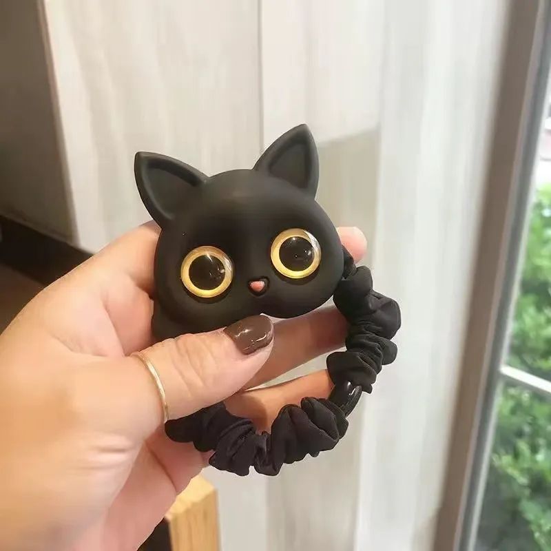 고양이 머리끈 헤어핀 머리 집게 클립 미니 핀 헤어 악세사리 머리삔 헤어밴드 스크런치 곱창끈 헤어뽕 쓸데없는 친구 우정 선물 - 상세 이미지 4