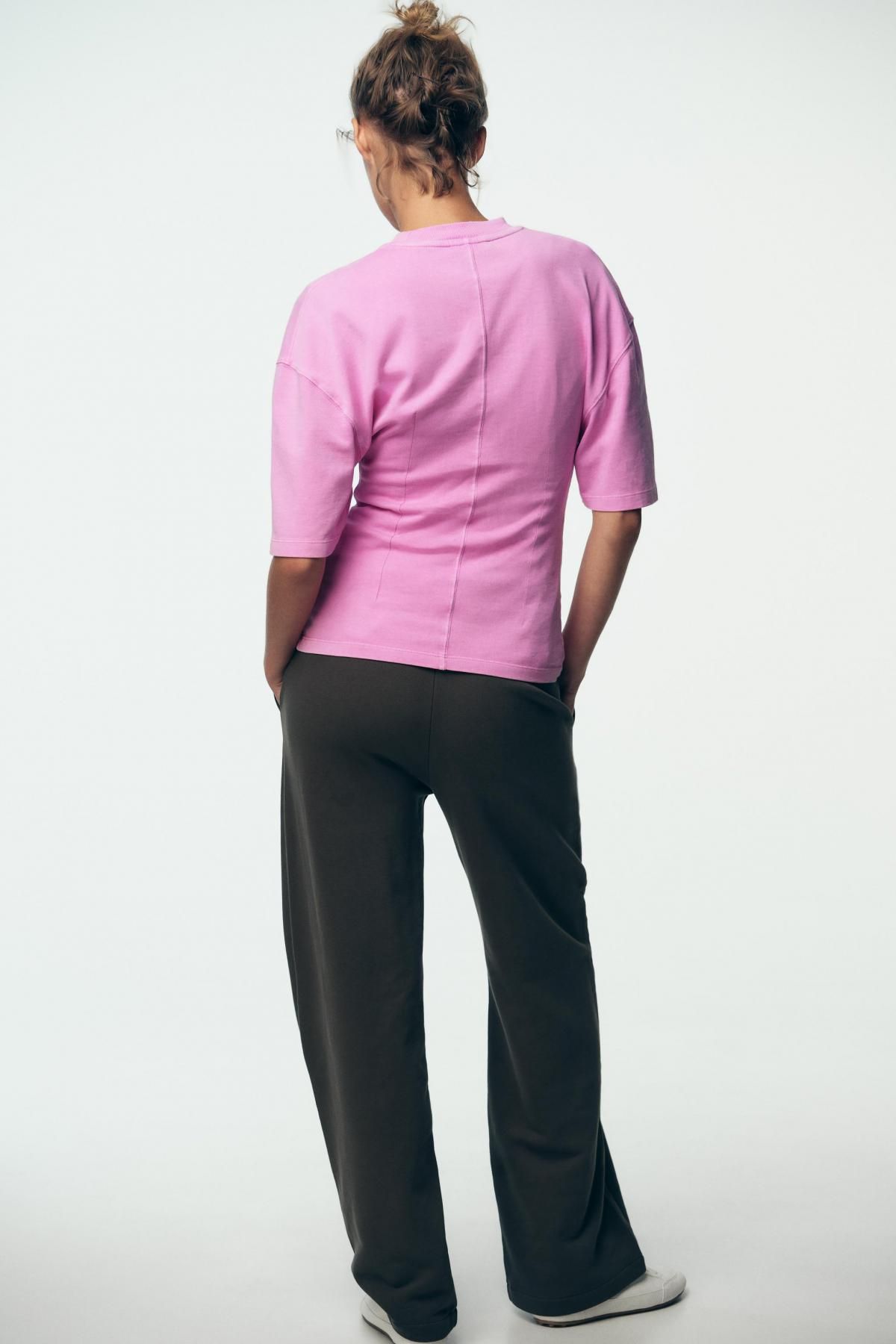 자라 트렌디 워싱 슬림핏 반팔 티셔츠 핑크 4424/627 FUCHSIA - 상세 이미지 5