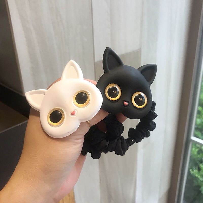 고양이 머리끈 헤어핀 머리 집게 클립 미니 핀 헤어 악세사리 머리삔 헤어밴드 스크런치 곱창끈 헤어뽕 쓸데없는 친구 우정 선물 - 상품 이미지