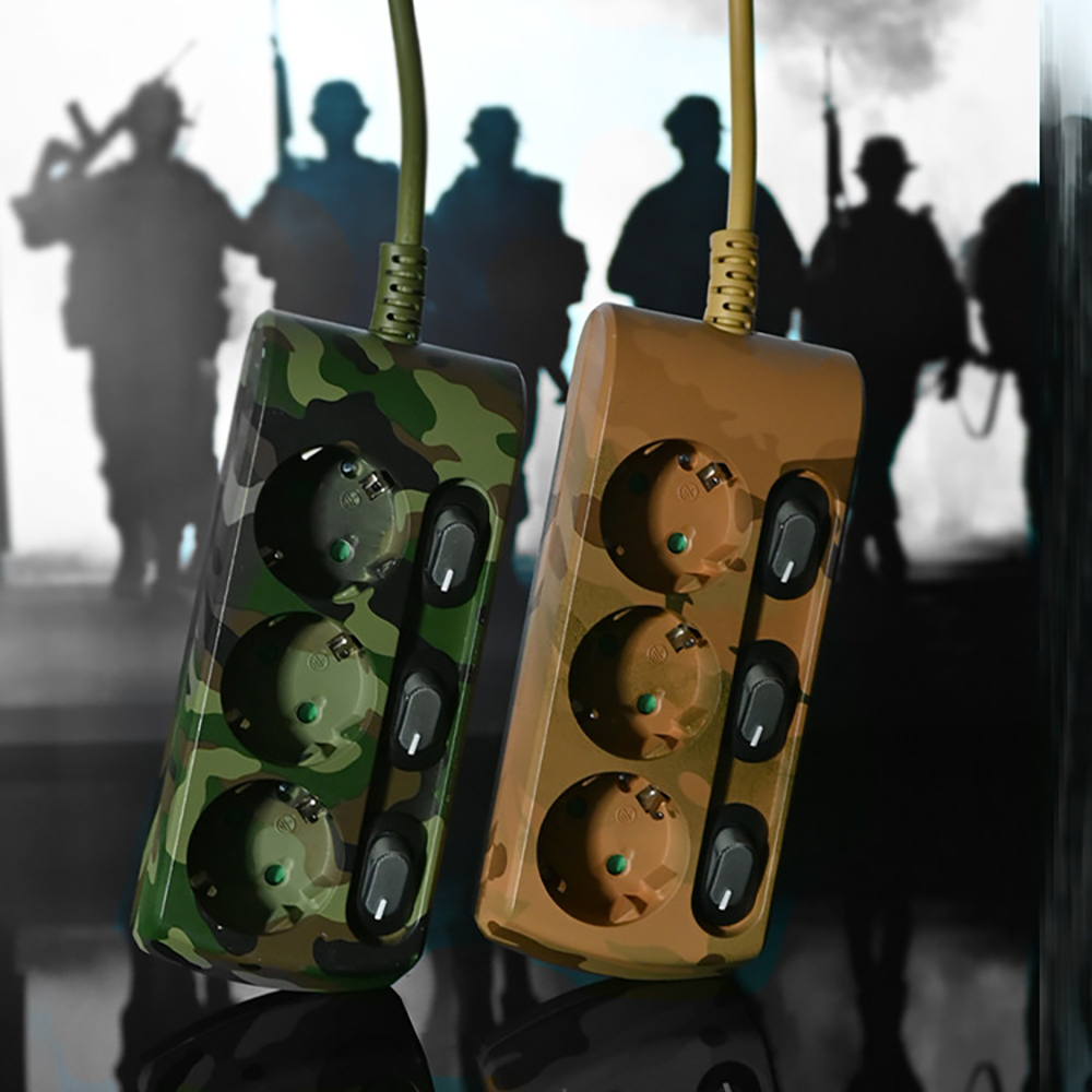 러그박스 납작멀티탭 틈새 캠핑 밀리터리 3구 1.5M 3,500W 이미지 6