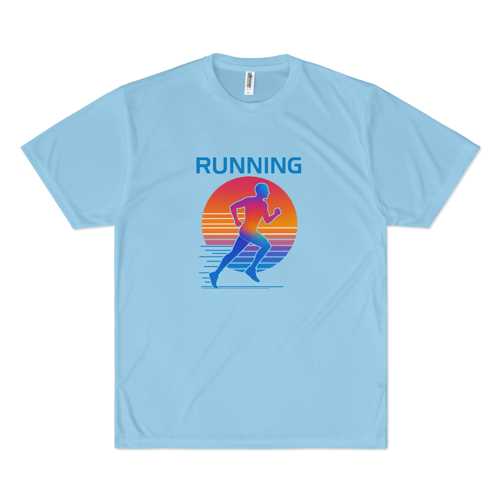 BLUEDUCKS _ 스탠다드핏 폴리 드라이 경량 반팔 티셔츠 (공용)_Retro-Futuristic Runner _ 러닝 - 상세 이미지 4
