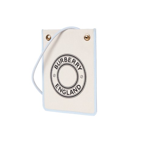 버버리 로고 그래픽 블루 캔버스 파우치 크로스백 80401021