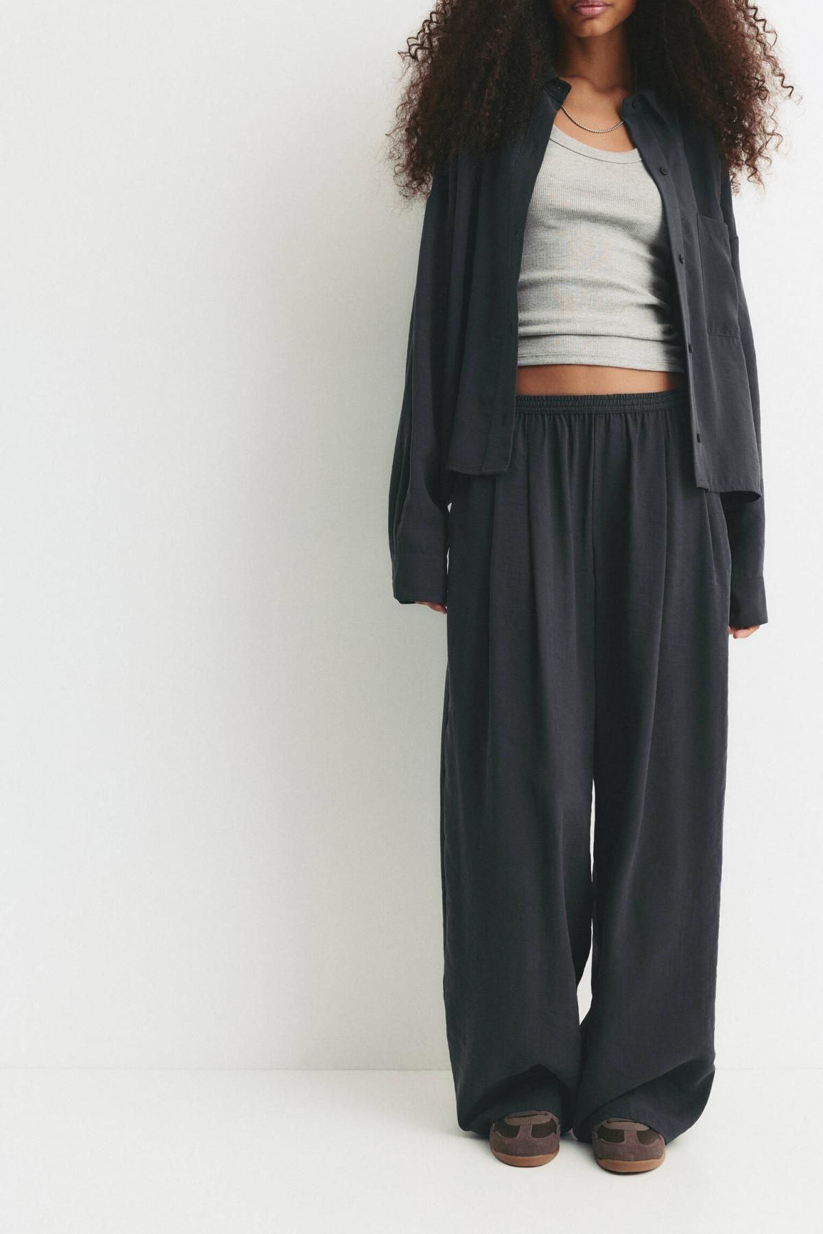 풀앤베어 와이드 다트 스마트 팬츠 7675/389 GREY MARL - 메인 이미지