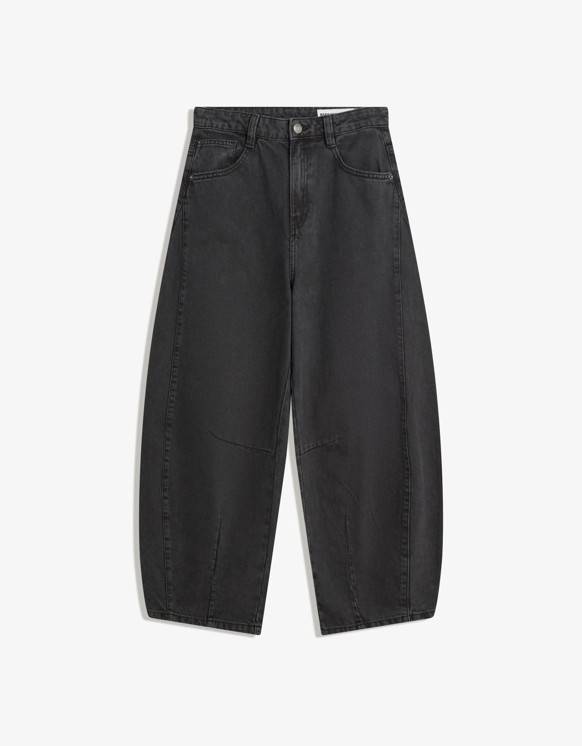 버쉬카 와이드핏 크롭 배럴 팬츠 0148/335 GREY - 상세 이미지 4