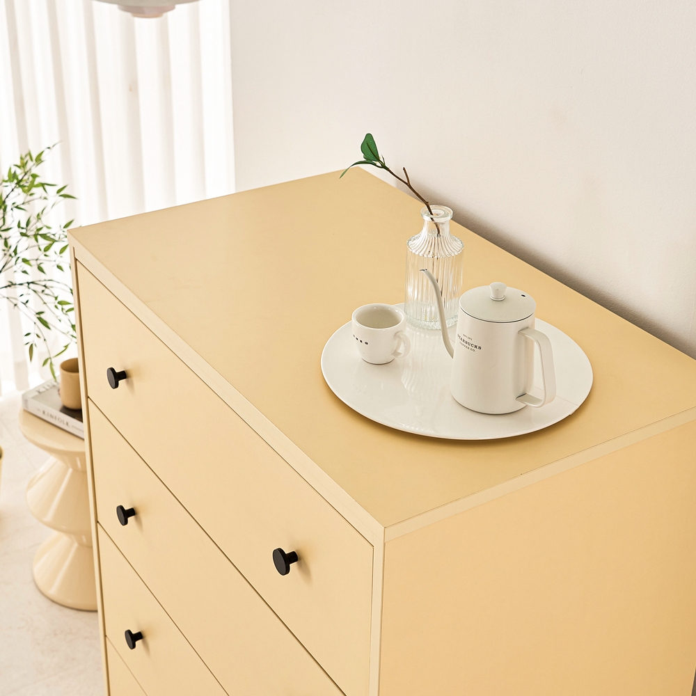 포포노 드레스룸서랍장 깊은 안방 5단서랍장 800x495x1320mm, 5단, 버터옐로우 - 상세 이미지 4
