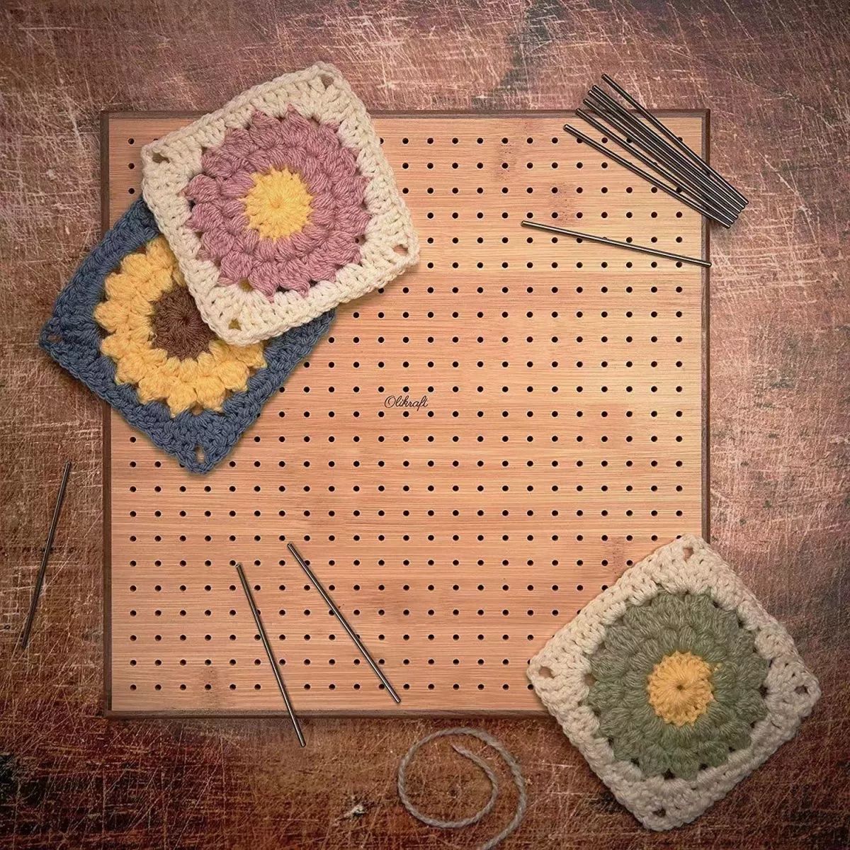 블로킹매트 보드 뜨개블로킹 셰이퍼 키트 수공예 뜨개 20x20cm 바늘8개포함 길이15cm - 상세 이미지 3