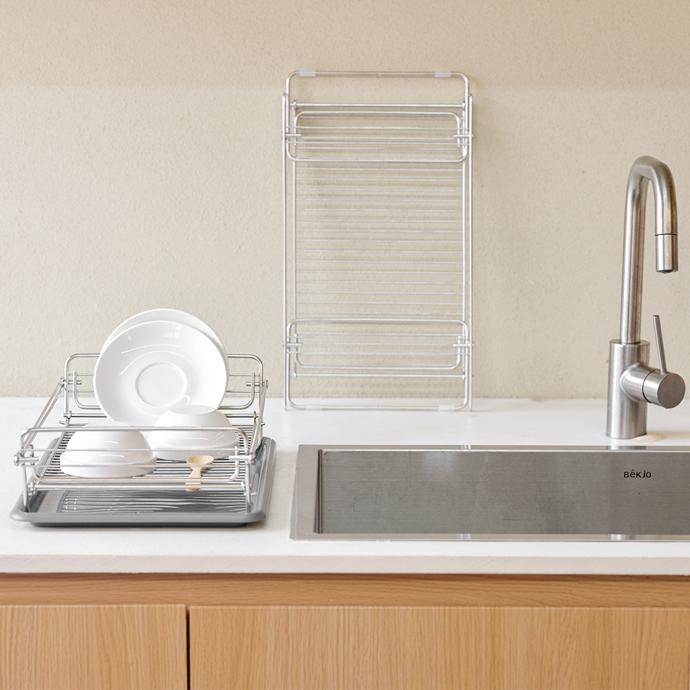 무디타 304 스텐 접이식 폴딩 스탠드업 식기건조대 (물받이 포함)