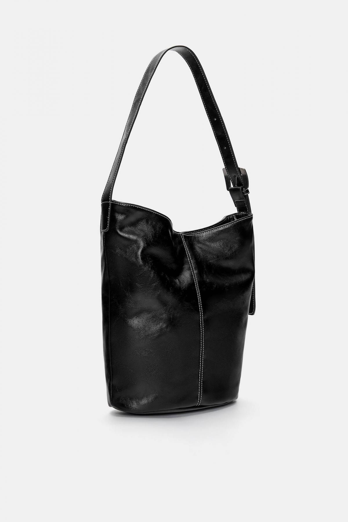 풀앤베어 시크 블랙 스티치 토트백 4092/640 BLACK - 상세 이미지 2