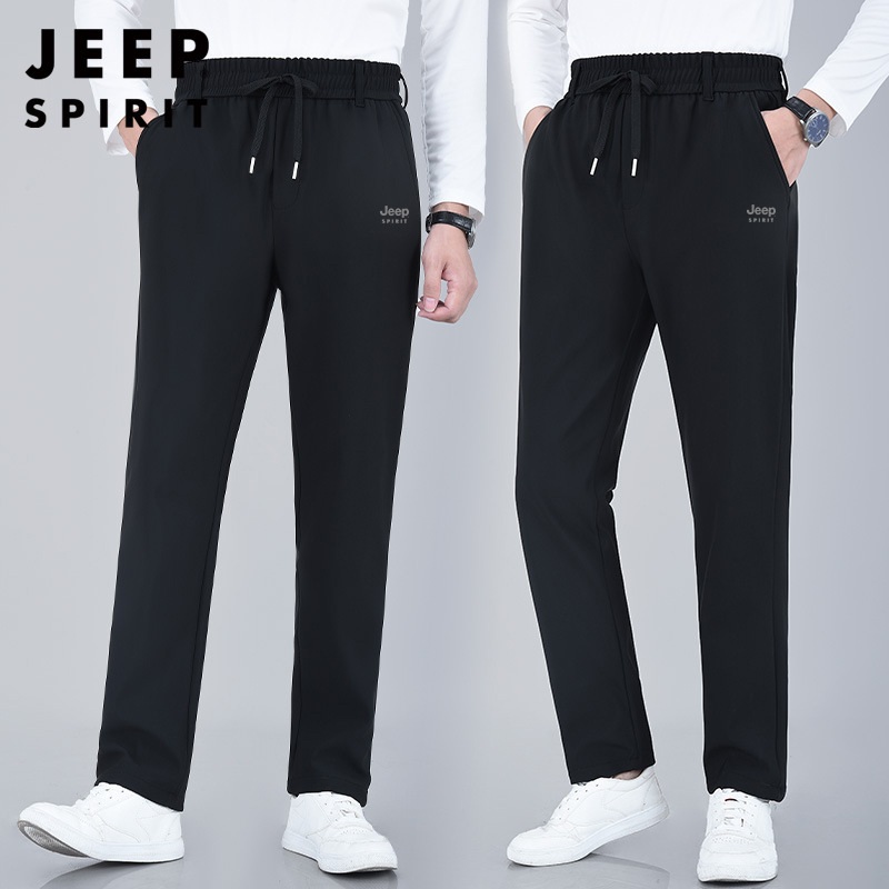 JEEP SPIRIT 오버핏 바지 캐주얼 남성 면 봄 가을 두꺼운 스포츠 팬츠 - 상세 이미지 2