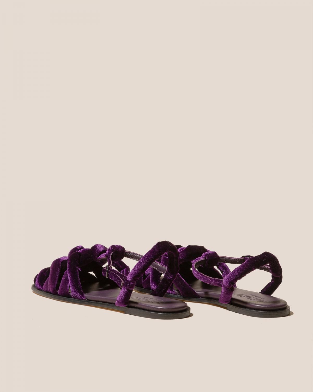 헤레우 CABERSA 벨벳 패딩 피셔맨 샌들 14893947584844 DARK PURPLE - 상세 이미지 3