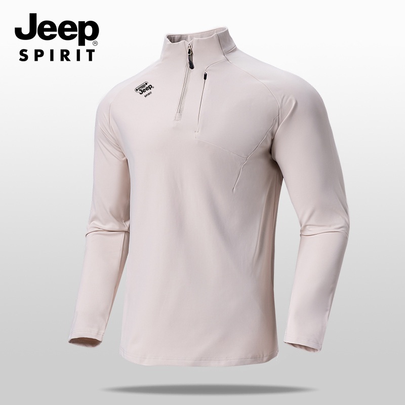 JEEP SPIRIT 남성 가을 기능성 하프넥 지퍼 긴팔티 헬스/작업/등산/골프 - 상세 이미지 4