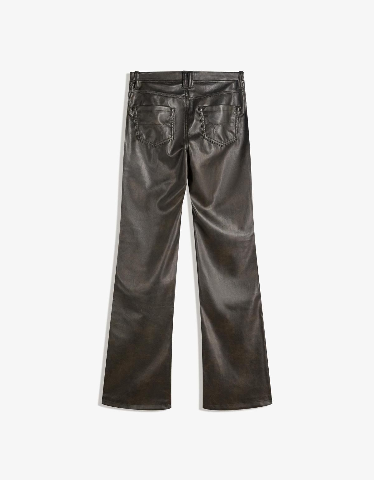 버쉬카 페이크 레더 부츠컷 팬츠 5132/710 BROWN - 상세 이미지 2