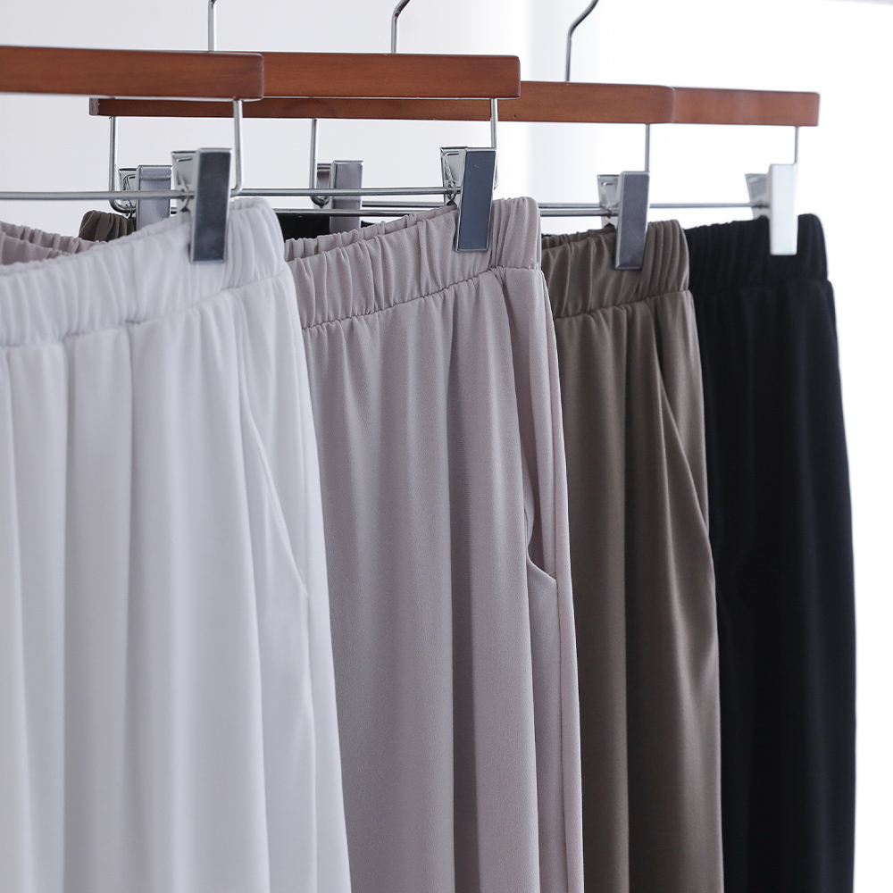 포킹 아이스 쿨링 스판 와이드 밴딩 바지 - 상세 이미지 3