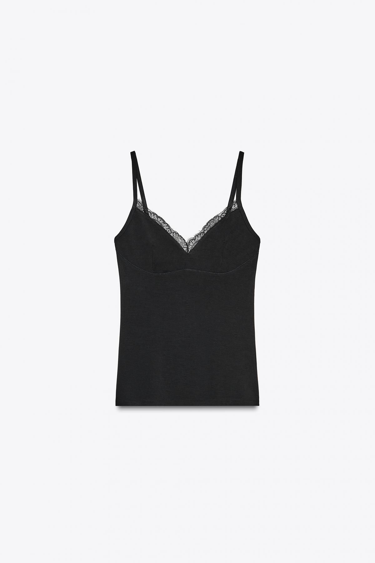 자라 라이오셀 레이스 슬리브리스 탑 3253/803 BLACK - 메인 이미지