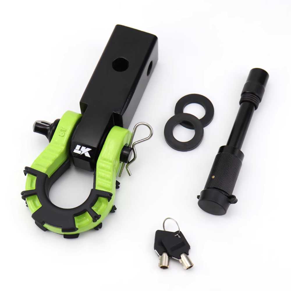 견인 샤클 히치 고강도 오프로더 차량 구조용 고리 블랙 +32톤 레드후크 - 상품 이미지